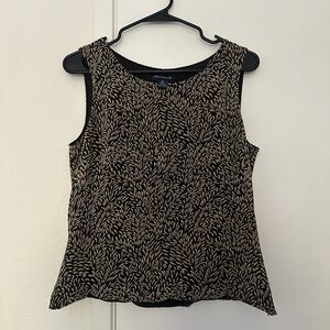 Ann Taylor Loft 100% Black Silk Tank Top Size 10